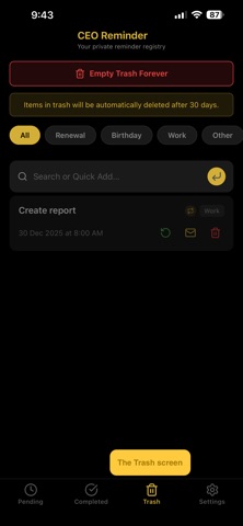 CEO Reminder Screenshot 3 of 4