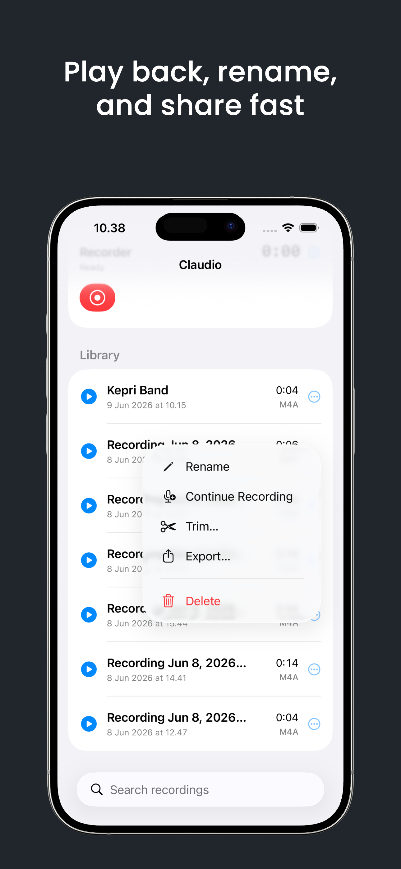 Claudio - Voice Audio Recorder screenshot 3