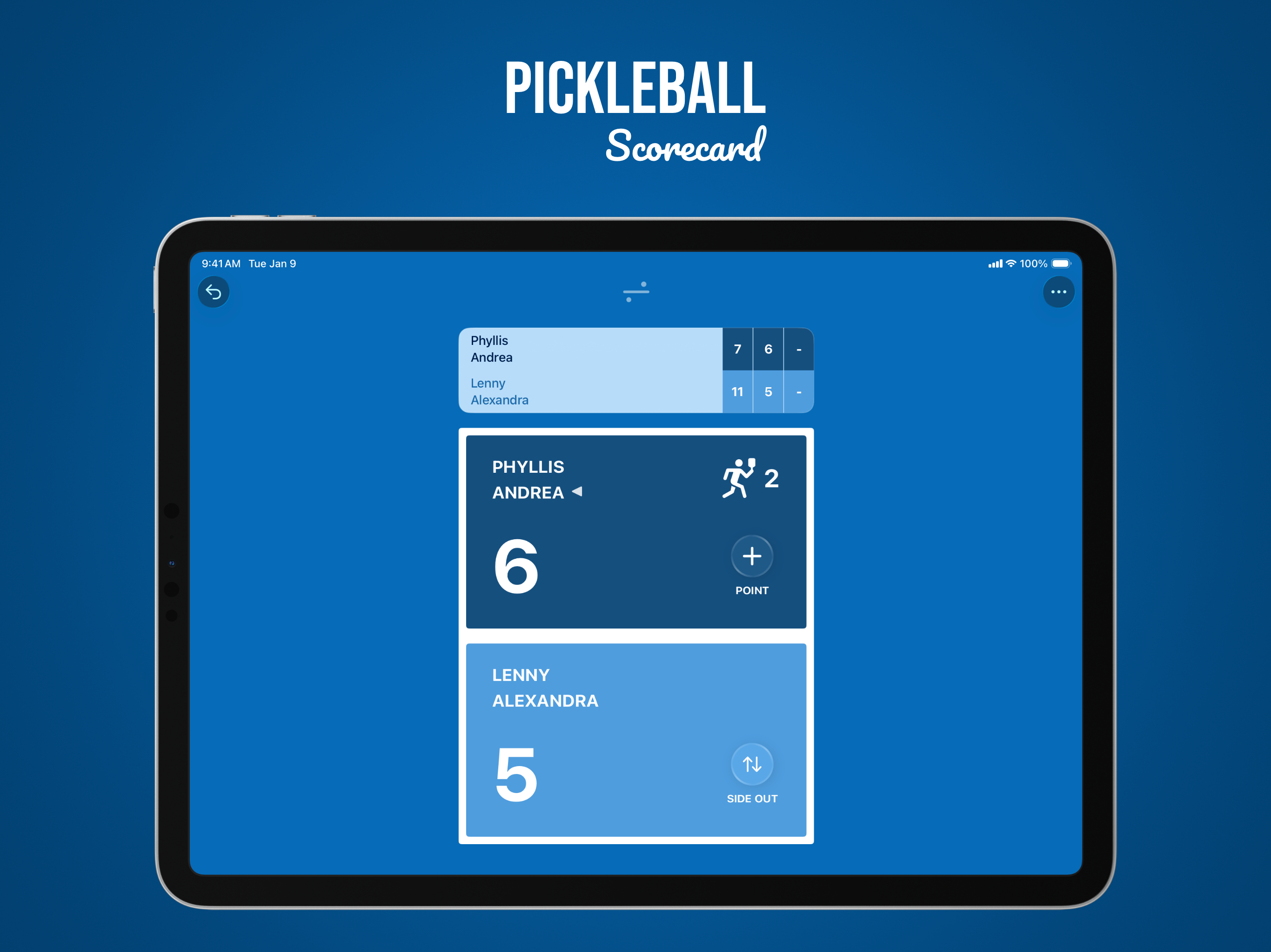 Pickleball Scorecard App