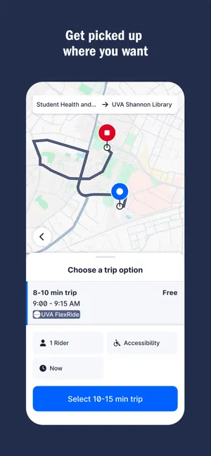 University of Virginia Transit screenshot 2