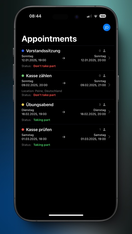 Teamplanner: Event management