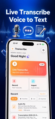 Live Transcribe Voice to Text iPhone screenshot