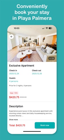 Playa Palmera APP screenshot