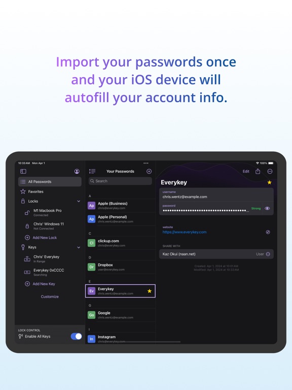 Everykey iPad screenshot 4 - Productivity app