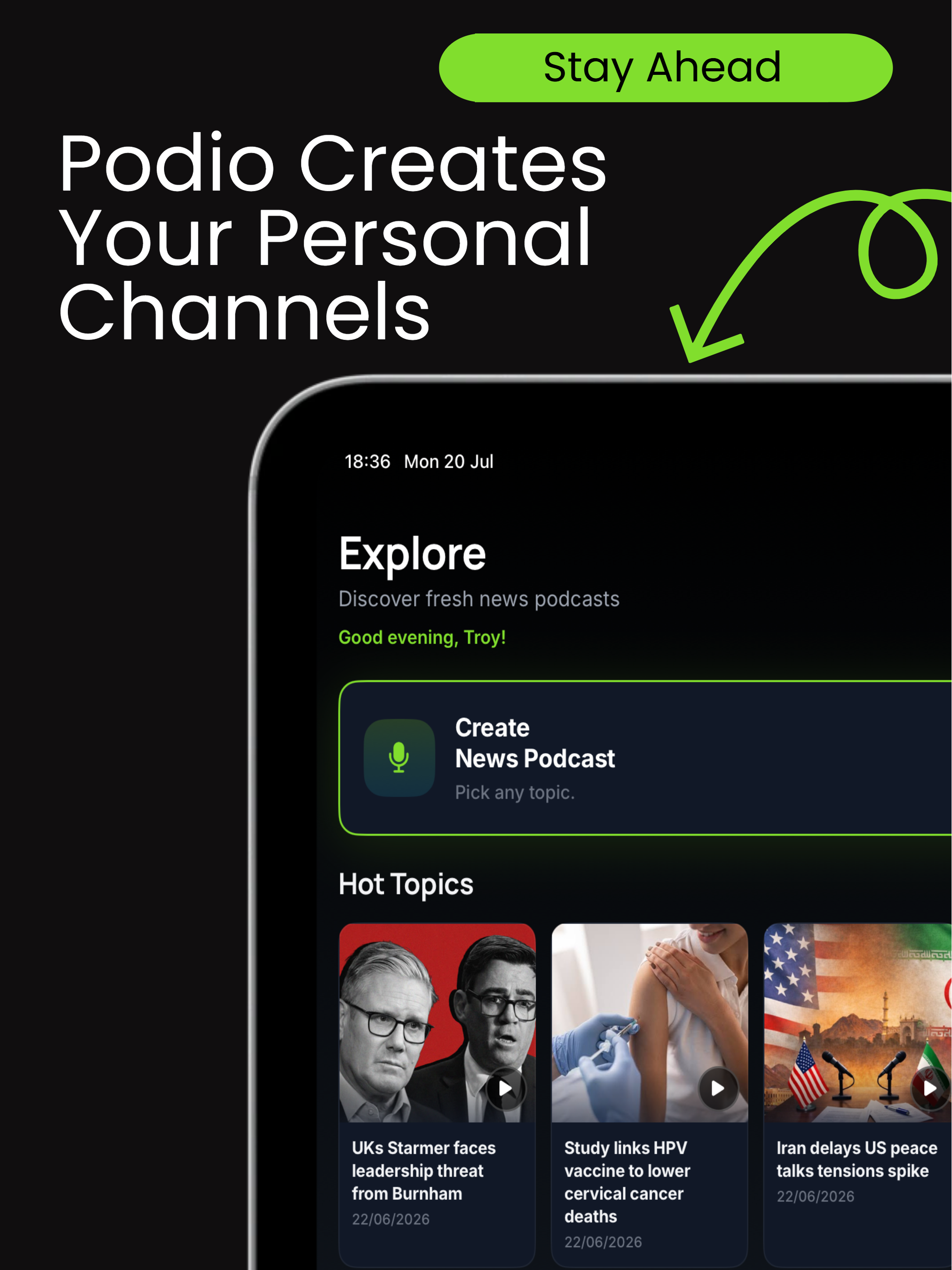 Podio: News Podcast Radio screenshot 9