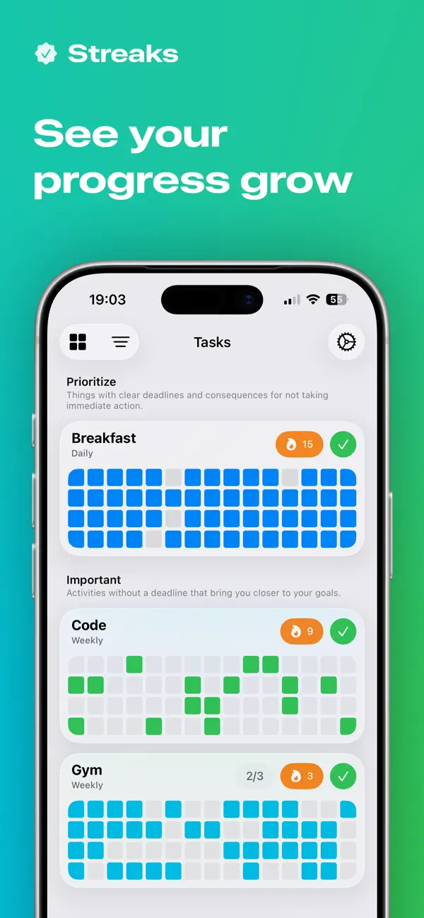 Screenshot #1 pour Streaks: Daily Habit Tracker