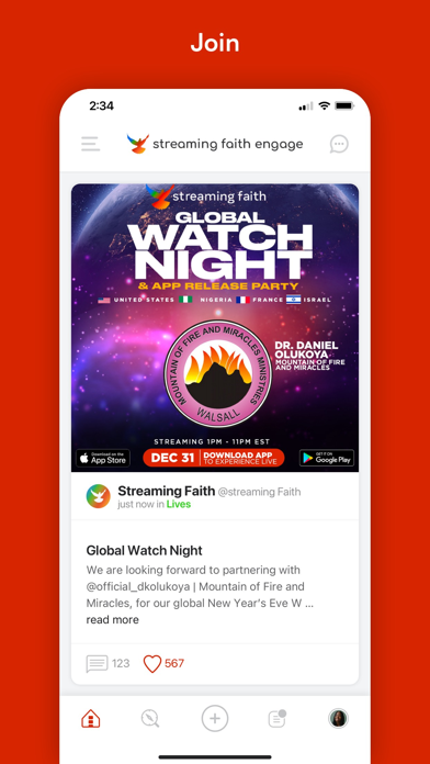 Streaming Faith Engage iPhone screenshot