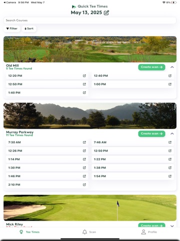 Quick Tee Times iPad screenshot
