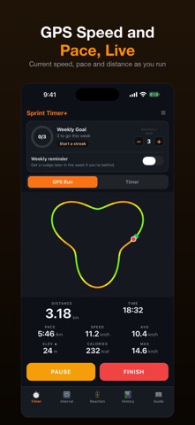 Sprint Timer: 40yd 100m Race iPhone screenshot