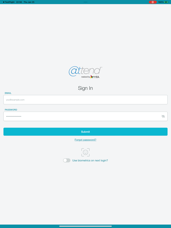 MTA Attend iPad screenshot 1 - Business app