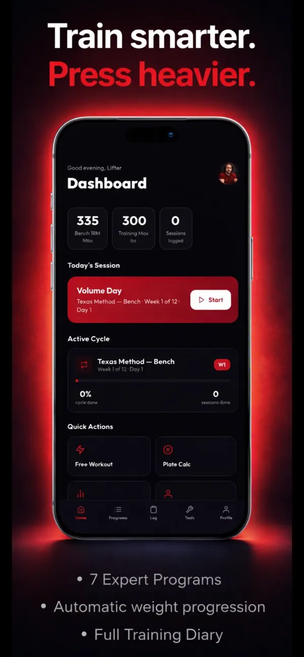 Screenshot #1 pour Bench Press Builder