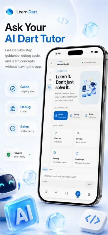 Learn Dart: Code & Flutter screenshot 5 of 9
