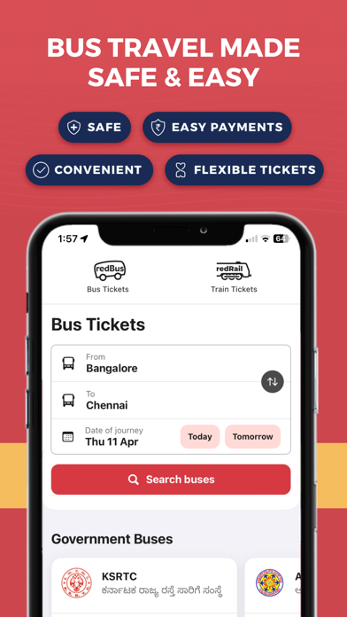 redBus Book Bus, Train Ticketsのおすすめ画像1