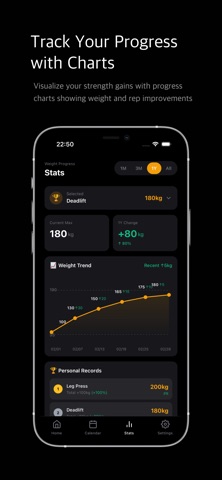 Deukgeun: Gym Workout Tracker iPhone screenshot