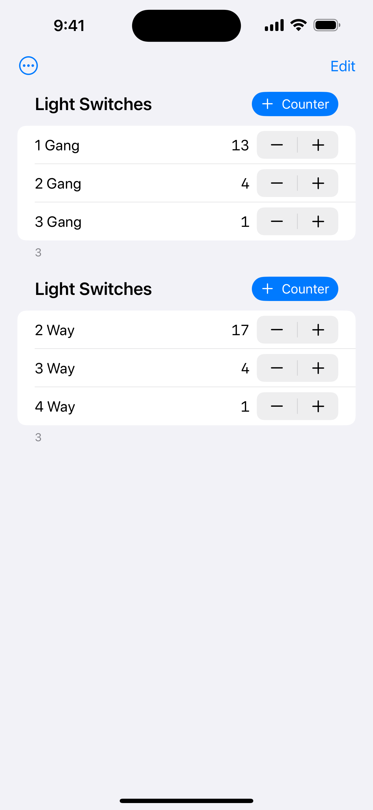 Tally Counter List