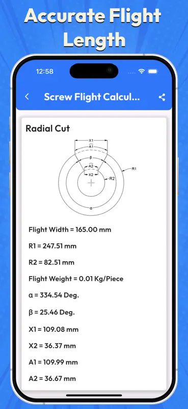 Screw Flight Calculator screenshot 3 of 5