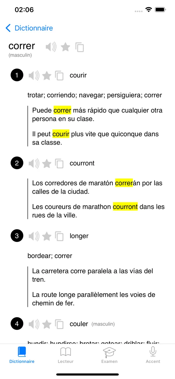 Screenshot #2 pour Espagnol: dictionnaire examens