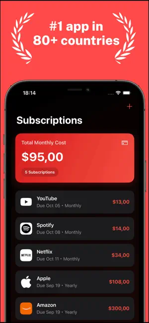 Subscription Manager: Bill screenshot 1