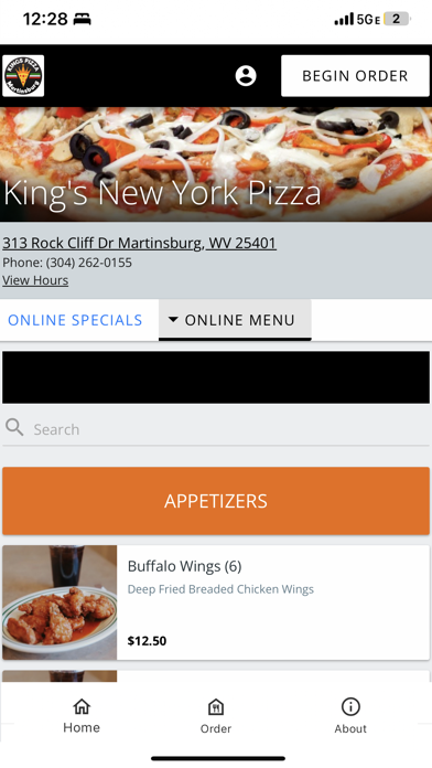 Kings Pizza Martinsburg Screenshot