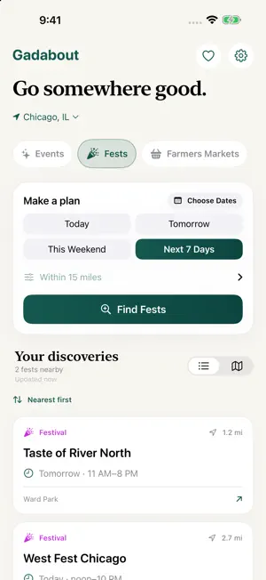 Gadabout: Events Near You screenshot 1