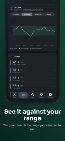 Rangewell: INR & Warfarin Log Screenshot 3 of 7