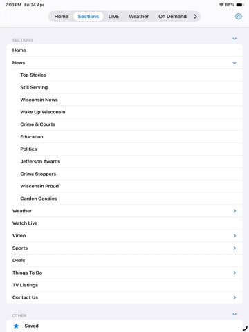 News 9 WAOW iPad screenshot