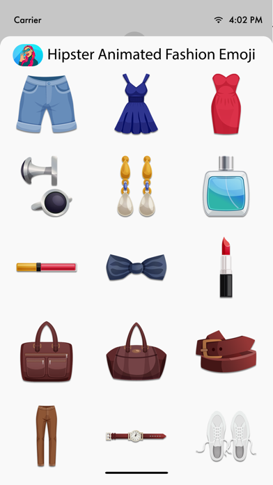 Hipster Animated Fashion Emoji Screenshot