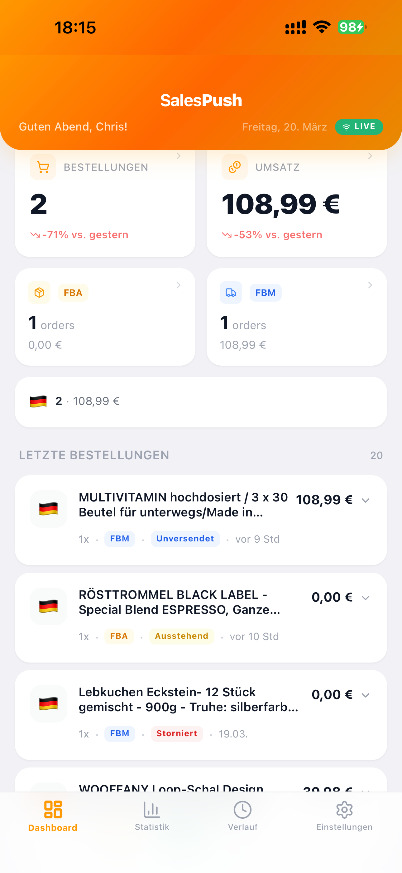 SalesPush — FBA & FBM Alerts