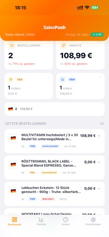 SalesPush — FBA & FBM Alerts screenshot