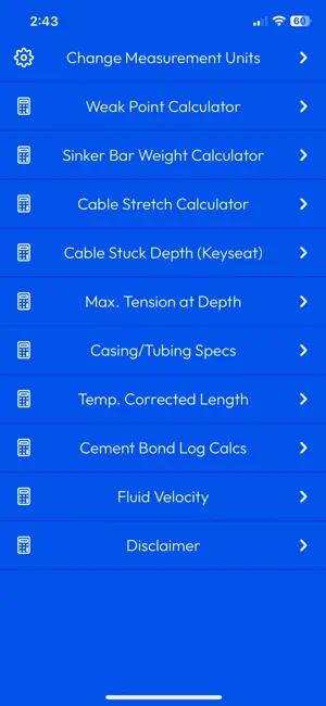 Wireline-Calcs screenshot 1