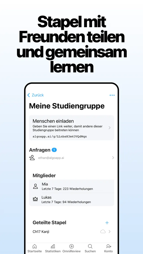 AlgoApp Lernkarten iPhone App Screenshot 6 – Bildung