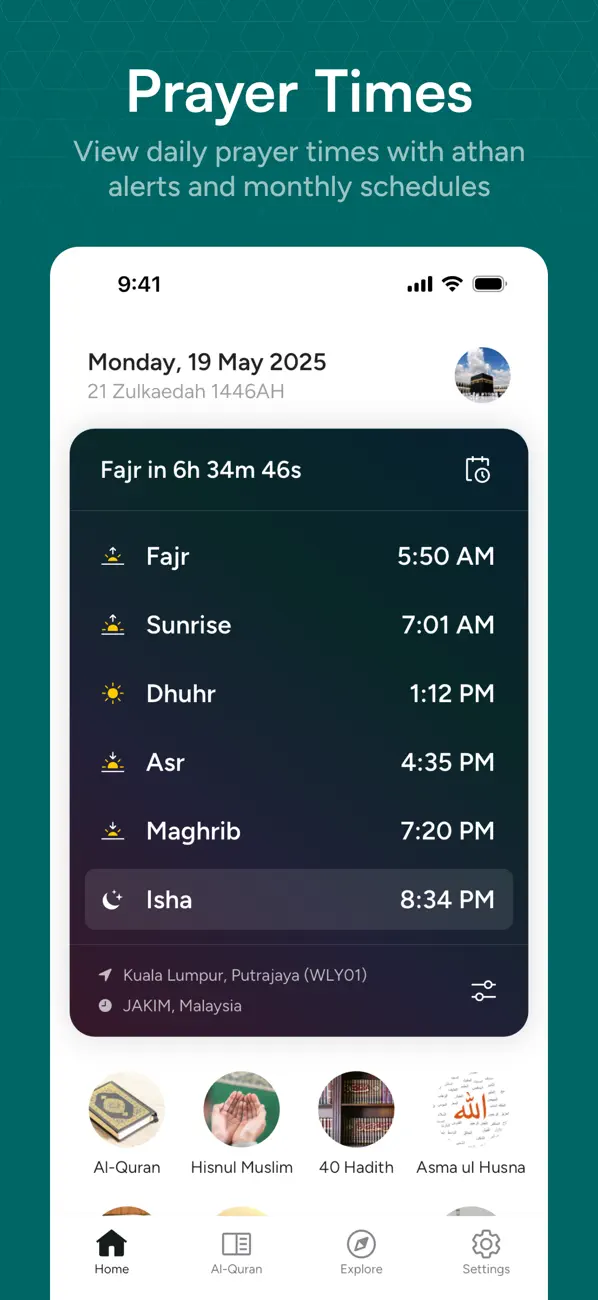 Screenshot #2 pour Huda: Prayer Times & Al-Quran