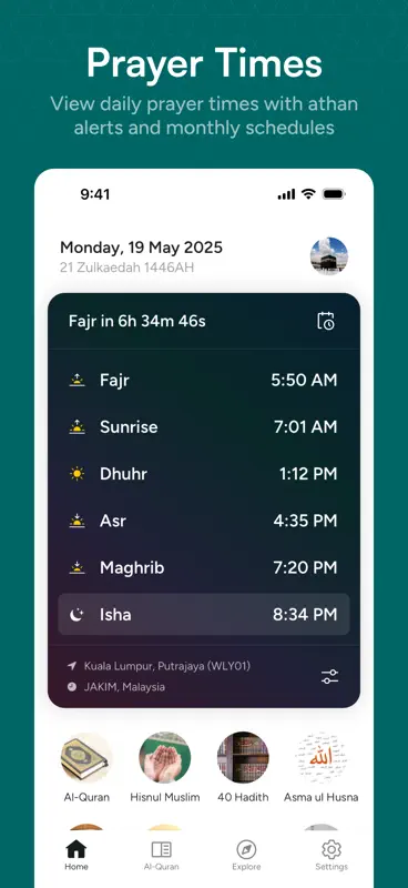 Huda: Prayer Times & Al-Quran screenshot 2 of 7