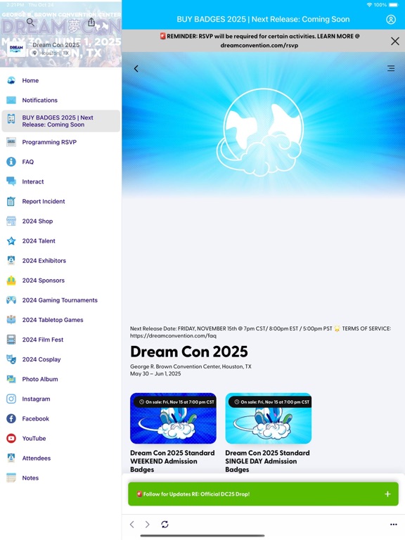 Dream Con iPad screenshot 2 - Business app