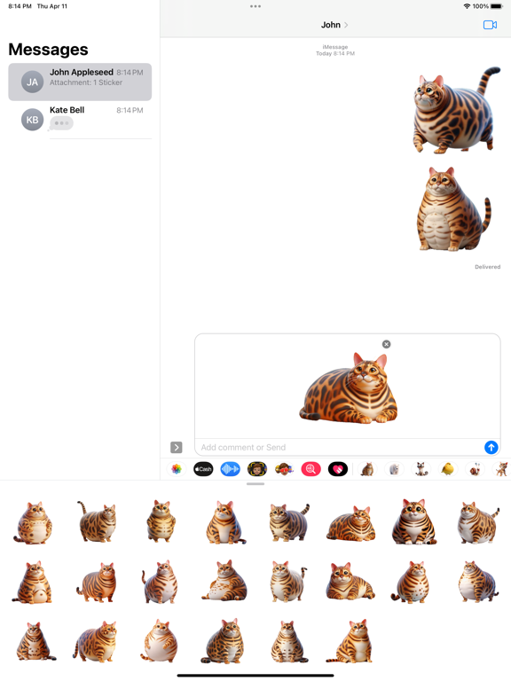 Screenshot #6 pour Fat Bengal Cat Stickers