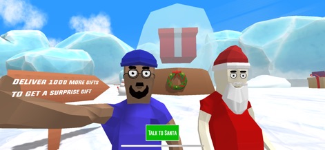 Dude Theft Wars FPS Open World - Discover special in-game events featuring festive characters like Santa and participate in holiday quests to deliver gifts in a snow-covered landscape.