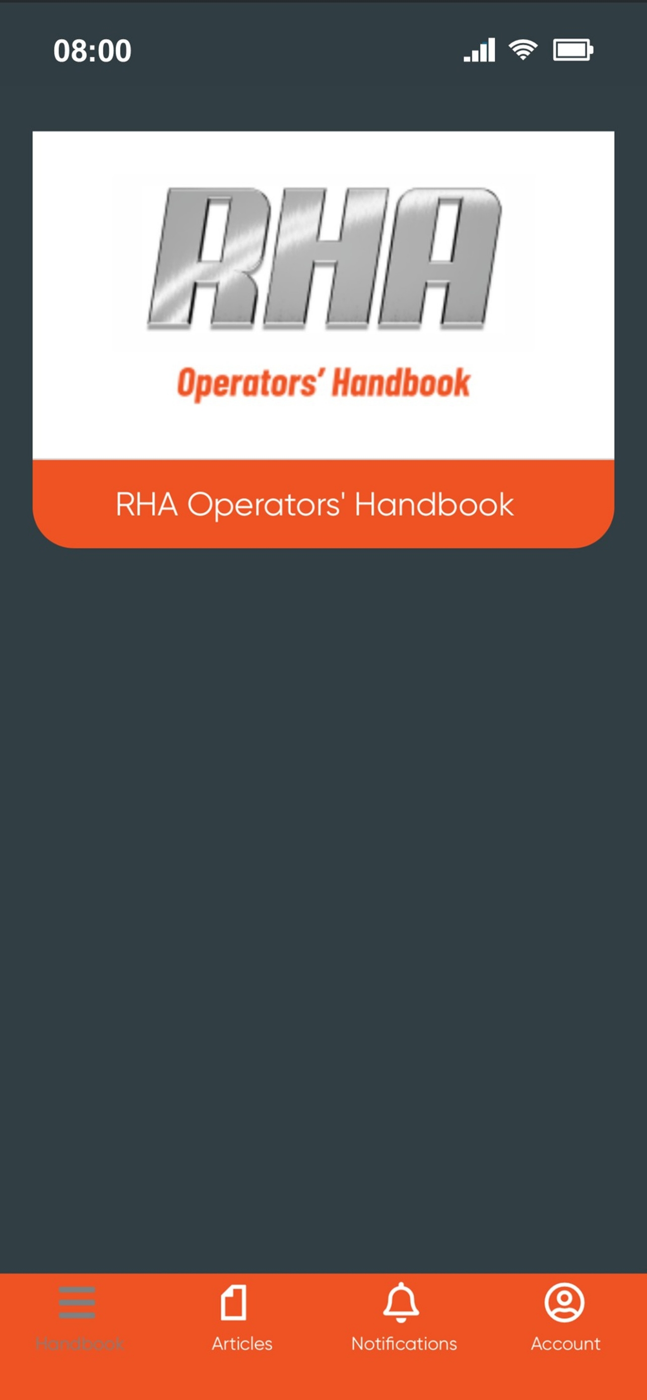 RHA Operators’ Handbook