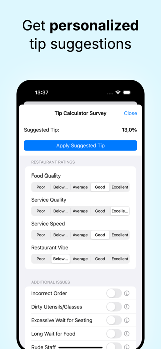 Tip tracker - bill split Screenshot 6 of 7
