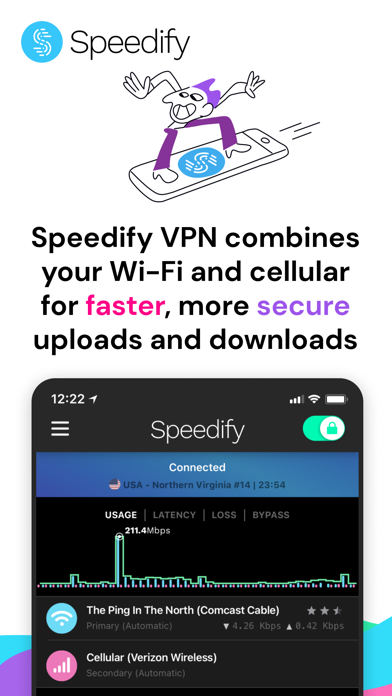 Screenshot #1 pour Speedify: Unbreakable VPN