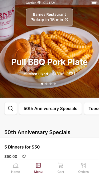 Barnes Restaurant To Go iPhone screenshot 2 - Food & Drink app