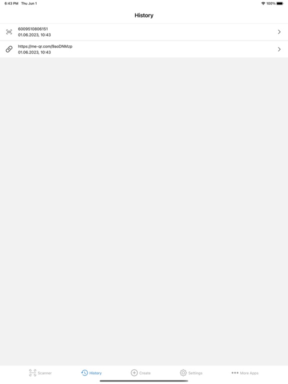 QR Code Reader + Barcode App iPad screenshot 5 - Utilities app