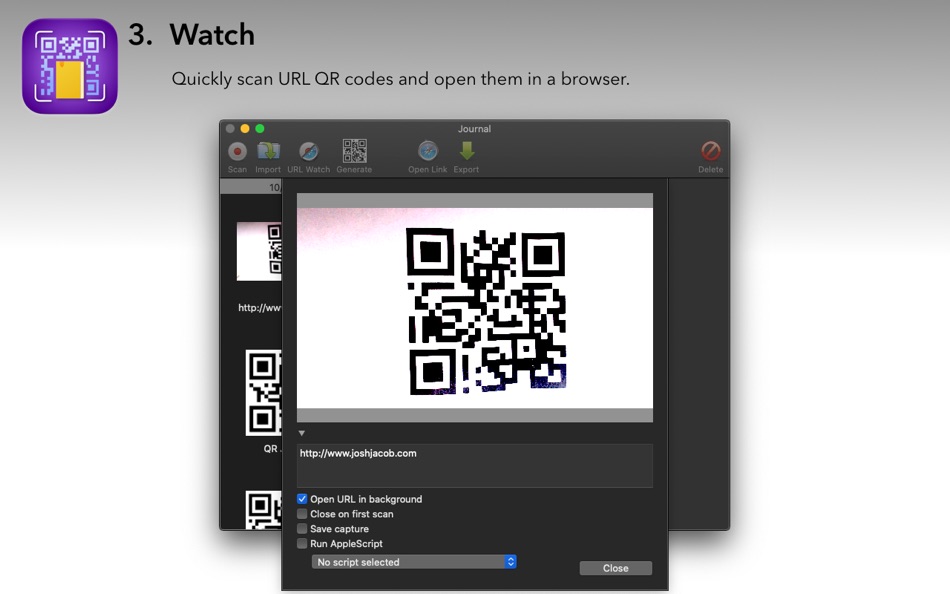 #3. QR Journal (macOS) Podle: Josh Jacob