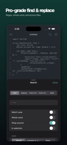 DraftCode: Code & Text Editor iPhone screenshot