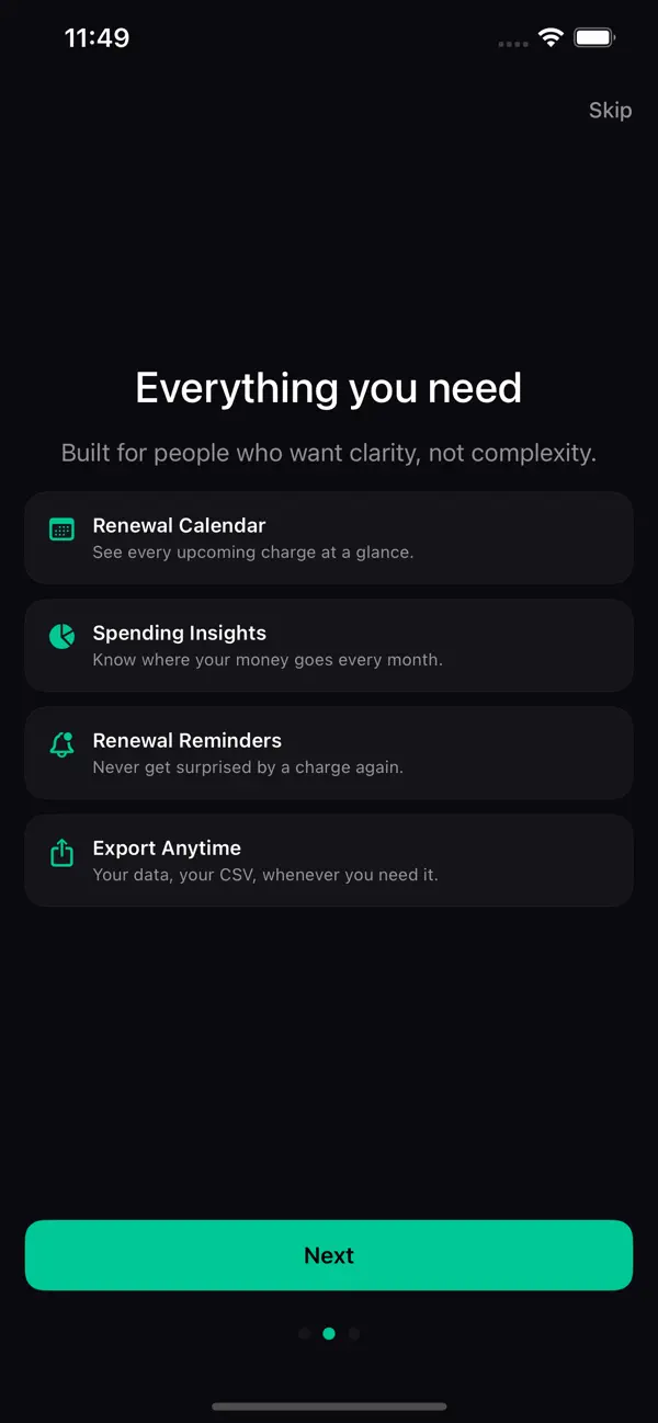 Screenshot #3 pour Bundlely -Subscription Tracker