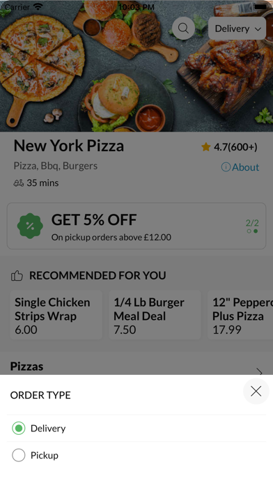 New York Pizza Swansea. Screenshot