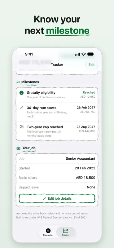 Gratuity Calculator : UAE screenshot 6 of 10