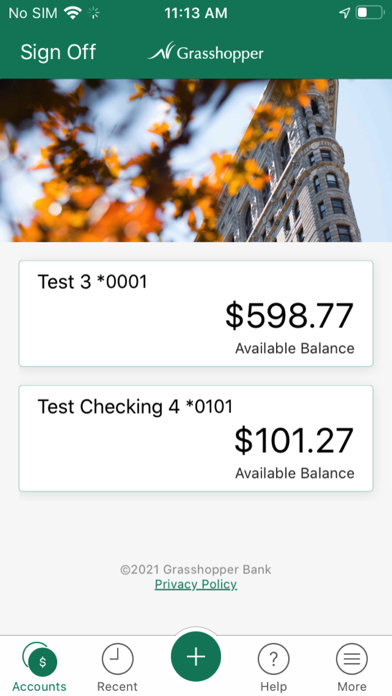 Grasshopper Bank Commercial Screenshot