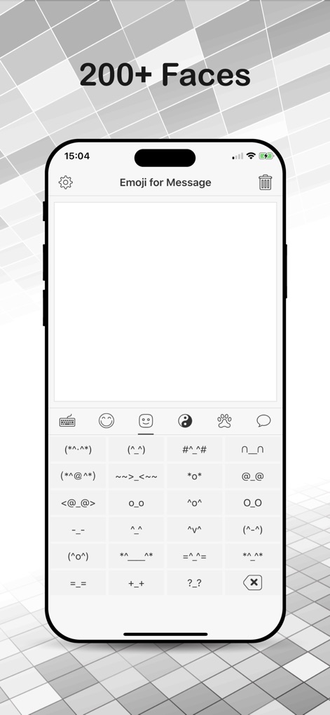 Emoji for Message - Text Maker - This tool enables users to access over 200 distinct text faces via a dedicated keyboard layout, fostering personalized messages and creative expression.