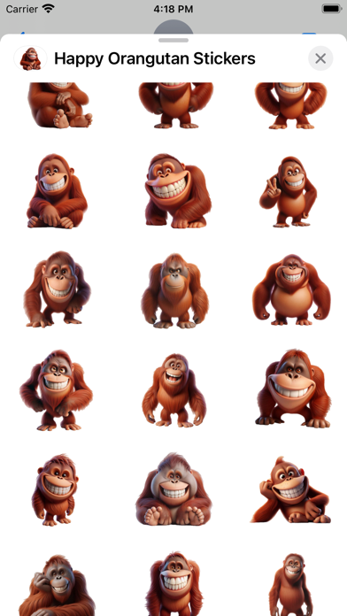 Screenshot #2 pour Happy Orangutan Stickers