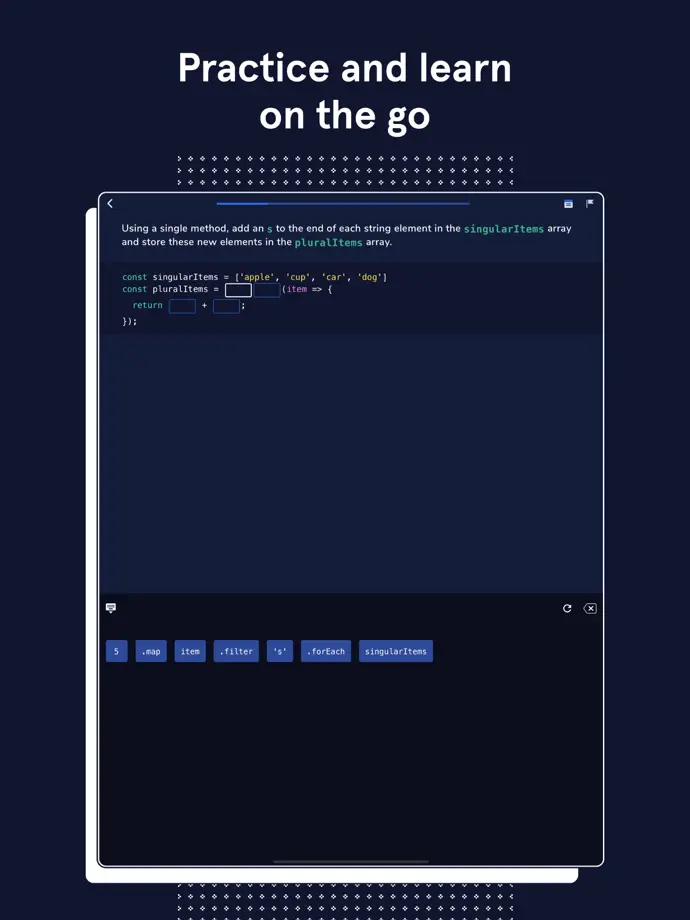 Codecademy Go iPad screenshot 4